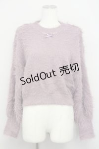 axes femme POETIQUE / ラメフェザーニットプルオーバー M ピンク T-25-01-22-012-AX-TO-SZ-ZT015