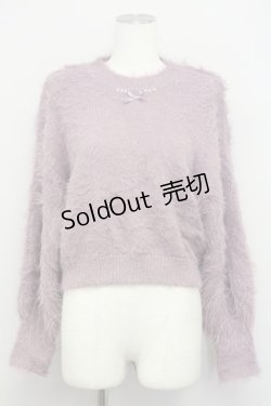 画像1: axes femme POETIQUE / ラメフェザーニットプルオーバー M ピンク T-25-01-22-012-AX-TO-SZ-ZT015