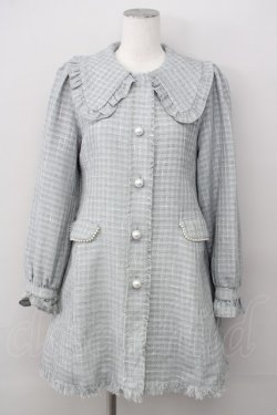 画像1: pium / ドーリーフリルツイードコート  グレー T-25-01-24-016-LO-CO-SA-ZT-C028