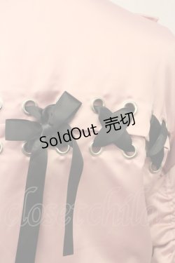 画像3: pium / 編み上げサテンブルゾン  ピンクD黒 T-25-01-24-017-LO-JA-SA-ZT076