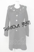 Swankiss / ファーパールビジューコート  黒Ｘ白 T-25-01-24-018-CA-TO-SA-ZT-C028