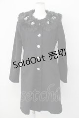 Swankiss / ファーパールビジューコート  黒Ｘ白 T-25-01-24-018-CA-TO-SA-ZT-C028