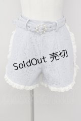 Swankiss / パールビジューベルトレースショートパンツ  サックスＸ白 T-25-01-24-025-CA-PA-SA-ZT074