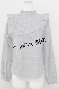 画像1: LOLITAその他(お買取対象外) / グレンチェックハイネックブラウス  グレーチェック T-25-01-24-005-LO-BL-SA-ZT390