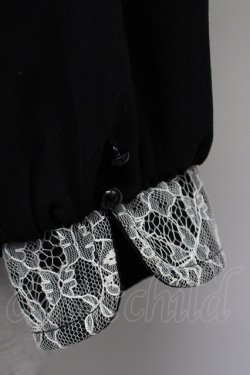 画像3: Rojita / レース配色シャツカラーブラウス  黒 T-25-01-24-007-LO-BL-SA-ZT390