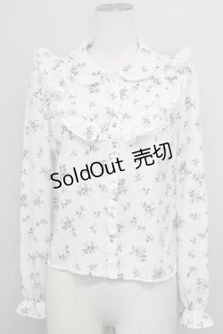 画像1: 【SALE】Honey Cinnamon / フラワーブーケプリントブラウス  白 T-25-01-24-002-LO-BL-SA-ZT390
