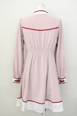 画像2: Amavel / フィット&フレアチャイナワンピース  ピンクＸボルドー T-25-01-24-011-CA-OP-SA-ZT330