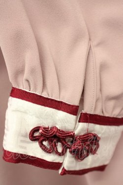 画像5: Amavel / フィット&フレアチャイナワンピース  ピンクXボルドー T-25-01-24-011-CA-OP-SA-ZT330