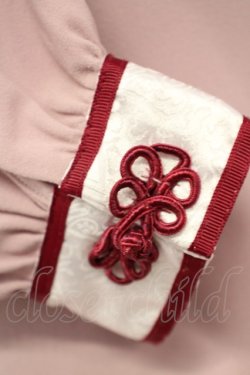 画像7: Amavel / フィット&フレアチャイナワンピース  ピンクXボルドー T-25-01-24-011-CA-OP-SA-ZT330