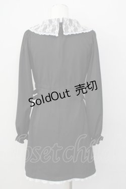 画像2: Rojita / 衿レースWベルトワンピース  黒 T-25-01-24-013-LO-OP-SA-ZT330