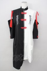 LISTEN FLAVOR / チャイナタッセルリボン2カラーワンピース  黒Ｘ白Ｘ赤 T-25-01-24-014-PU-OP-SA-ZT330