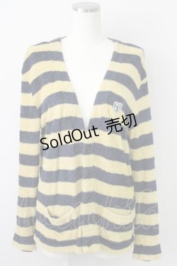 画像1: RNA / パイル地ボーダーカーディガン M イエロー×ネイビー T-25-01-26-035-PU-TO-SA-ZT382