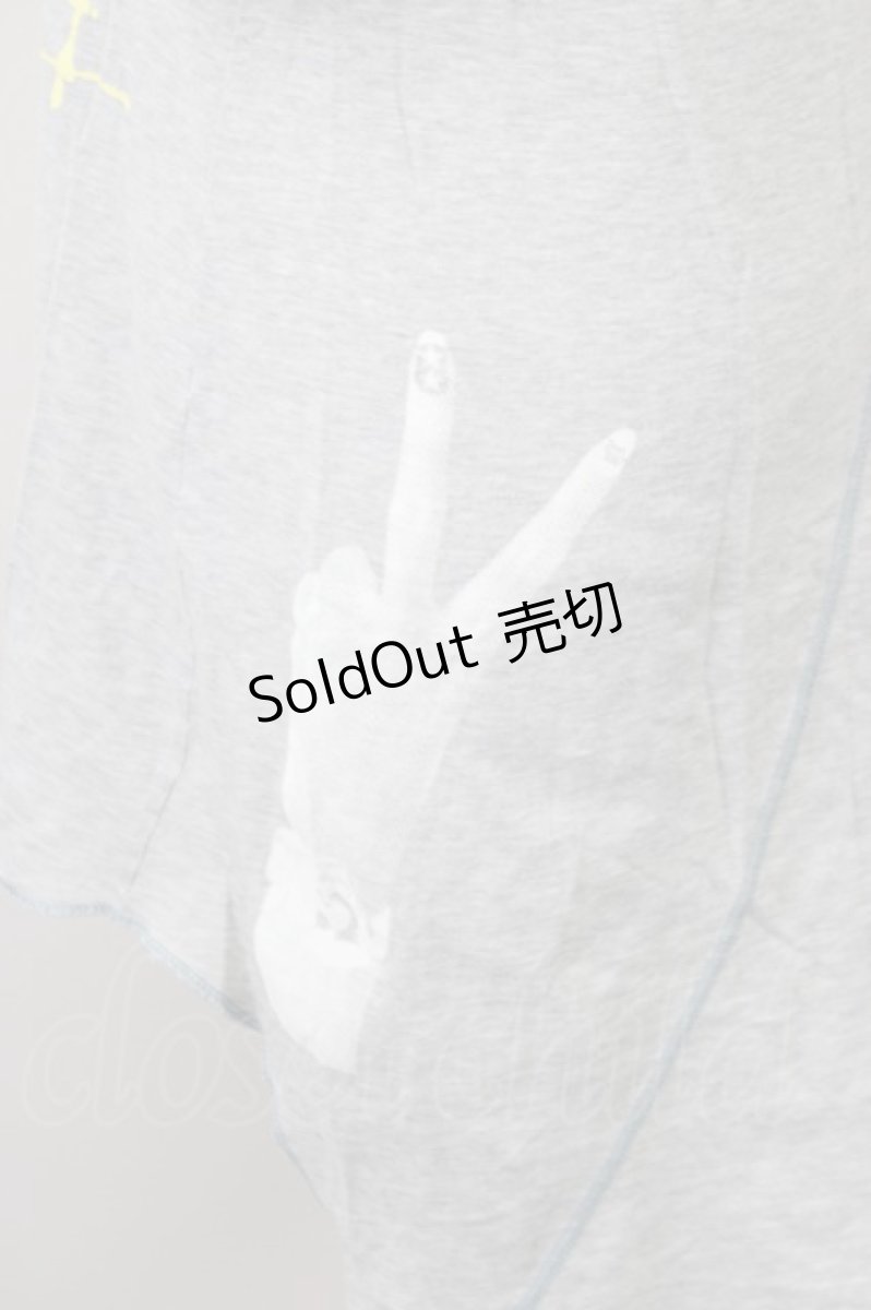 画像3: 【SALE】WORLD WIDE LOVE！(Rydia) / プリントラグラン五分袖Tシャツ  グレー×ミント T-25-01-26-004-PU-TS-SA-ZT033 (3)