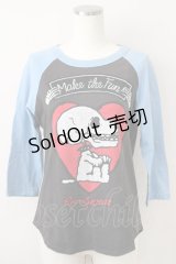 RNA / スヌーピースカルptTシャツ M ブルー×グレー T-25-01-26-007-PU-TS-SA-ZT033