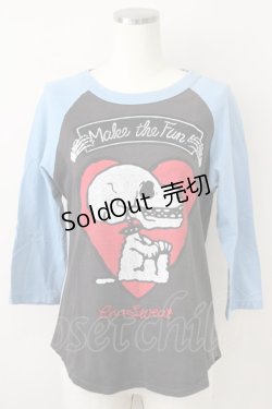 画像1: RNA / スヌーピースカルptTシャツ M ブルー×グレー T-25-01-26-007-PU-TS-SA-ZT033
