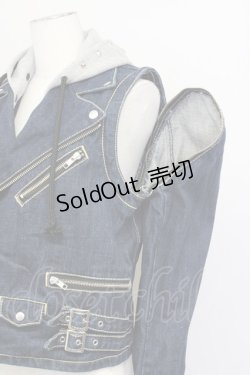 画像6: WORLD WIDE LOVE!(Rydia) / フード付きデニムライダース 1 インディゴ T-25-01-29-020-PU-JA-SA-ZT075