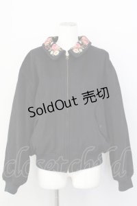 KETTY / フラワー刺繍ブルゾン 9号 ブラック T-25-01-29-022-EL-CO-SA-ZT373