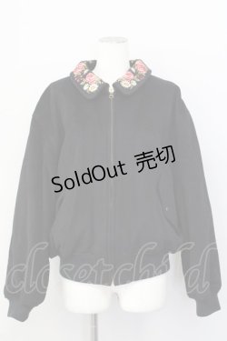 画像1: KETTY / フラワー刺繍ブルゾン 9号 ブラック T-25-01-29-022-EL-CO-SA-ZT373