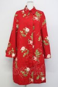 PINK HOUSE / 薔薇柄コートワンピース  レッド T-25-01-29-023-LO-CO-SA-ZT261
