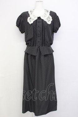画像1: PINK HOUSE / ドットセットアップ  ブラック T-25-01-29-028-LO-JA-SA-ZT354