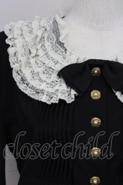 画像3: INGEBORG / レース襟&リボン半袖ブラウス&プリーツスカートセットアップ  ブラック T-25-01-29-029-LO-BL-SA-ZT377