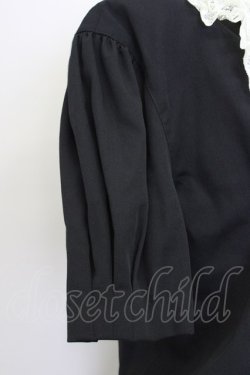 画像5: INGEBORG / レース襟&リボン半袖ブラウス&プリーツスカートセットアップ  ブラック T-25-01-29-029-LO-BL-SA-ZT377