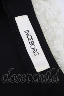画像6: INGEBORG / レース襟&リボン半袖ブラウス&プリーツスカートセットアップ  ブラック T-25-01-29-029-LO-BL-SA-ZT377