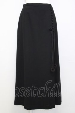 画像1: INGEBORG / ポンポン付きスリット風タイトスカート L ブラック T-25-01-29-032-LO-SK-SA-ZT148