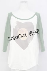 RNA / SHAKY ラグランカットソー M グリーン T-25-01-29-009-PU-TO-SA-ZT109