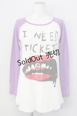 画像1: WORLD WIDE LOVE!(Rydia) / リップptラグランTシャツ 1 パープル T-25-01-29-010-PU-TS-SA-ZT109