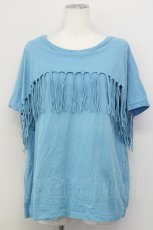 画像1: 【SALE】RNA / フリンジTシャツ M ブルー T-25-01-29-013-PU-TS-SA-ZT109 (1)