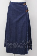 画像1: 【SALE】INGEBORG / デニム巻きスカート  ブルー T-25-01-31-019-LO-SK-SA-ZT417 (1)
