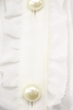 画像4: PINK HOUSE / ノーカラーパールボタン長袖ブラウス  アイボリー T-25-01-31-002-LO-BL-SA-ZT375