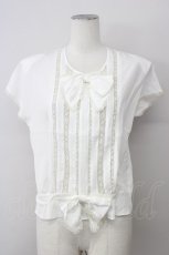 画像1: 【SALE】PINK HOUSE / レース切替&ピンタックノーカラー袖無ブラウス  アイボリー T-25-01-31-003-LO-BL-SA-ZT375 (1)