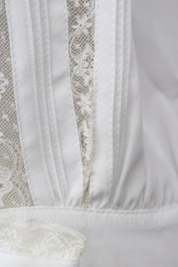 画像7: PINK HOUSE / レース切替&ピンタックノーカラー袖無ブラウス  アイボリー T-25-01-31-003-LO-BL-SA-ZT375