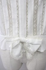画像8: 【SALE】PINK HOUSE / レース切替&ピンタックノーカラー袖無ブラウス  アイボリー T-25-01-31-003-LO-BL-SA-ZT375 (8)