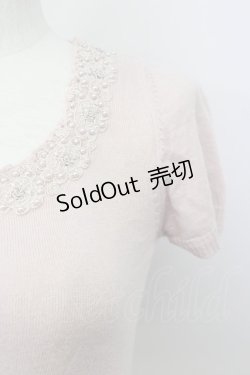 画像3: L'EST ROSE / パールデザイン半袖ニットトップス  ピンク T-25-01-31-006-LO-TO-SA-ZT375