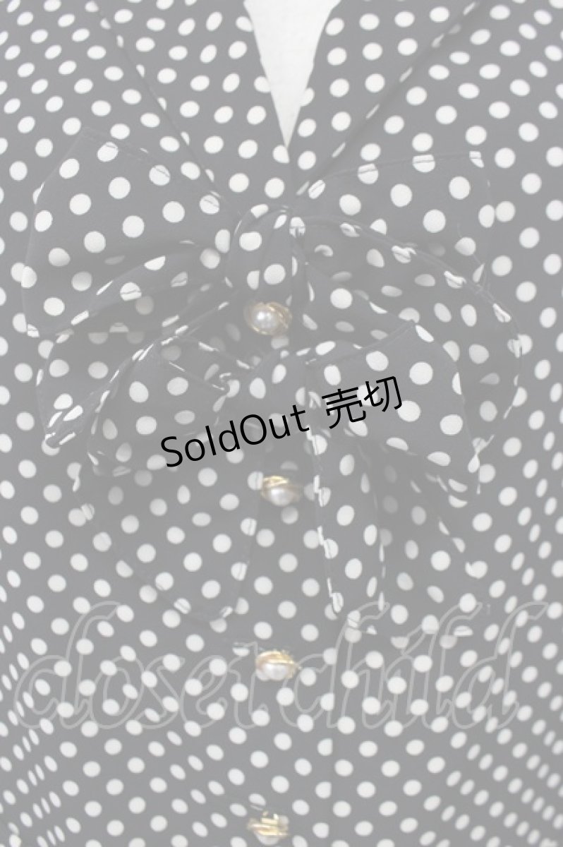 画像7: 【SALE】INGEBORG / ドット柄リボン付ベスト  ブラック T-25-01-31-009-LO-TO-SA-ZT375 (7)