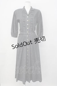 INGEBORG / ロゴボタンデニムワンピース  ブラック T-25-01-31-016-LO-OP-SA-ZT393