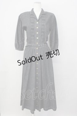 画像1: INGEBORG / ロゴボタンデニムワンピース  ブラック T-25-01-31-016-LO-OP-SA-ZT393