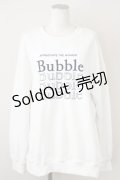 clear / Bubble刺繍トレーナー  白 T-25-02-01-004-LO-TO-SZ-ZT255