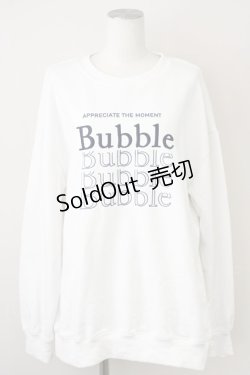 画像1: clear / Bubble刺繍トレーナー  白 T-25-02-01-004-LO-TO-SZ-ZT255