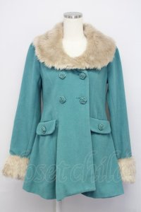 an another angelus / ファー衿付きバラ釦コート F グリーン T-25-02-06-023-CA-CO-SZ-ZT-C028