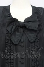 画像3: 【SALE】PINK HOUSE / ノーカラーフリルピンタック長袖ブラウス  ブラック T-25-02-06-024-LO-BL-SA-ZT443 (3)