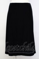 KETTY / 裾ビーズ刺繍ベロアスカート 1 ブラック T-25-02-06-028-EL-SK-SA-ZT435