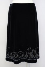 画像2: 【SALE】KETTY / 裾ビーズ刺繍ベロアスカート 1 ブラック T-25-02-06-028-EL-SK-SA-ZT435 (2)