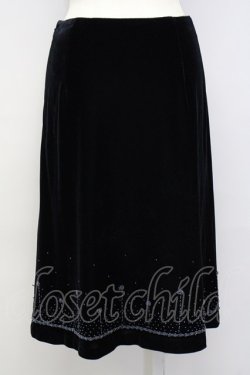 画像2: KETTY / 裾ビーズ刺繍ベロアスカート 1 ブラック T-25-02-06-028-EL-SK-SA-ZT435