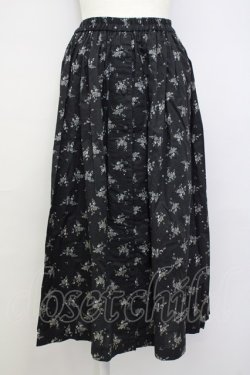 画像1: LOLITAその他(お買取対象外) / フラワープリントスカート  黒Ｘグレー T-25-02-06-029-LO-BL-SA-ZT435