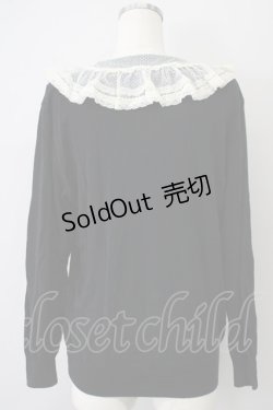 画像2: INGEBORG / チュール襟&リボンカーディガン  ブラック T-25-02-06-004-LO-TO-SA-ZT