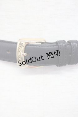 画像2: INGEBORG / ロゴ型押しベルト  ブラック T-25-02-06-039-LO-ZA-SA-ZT433